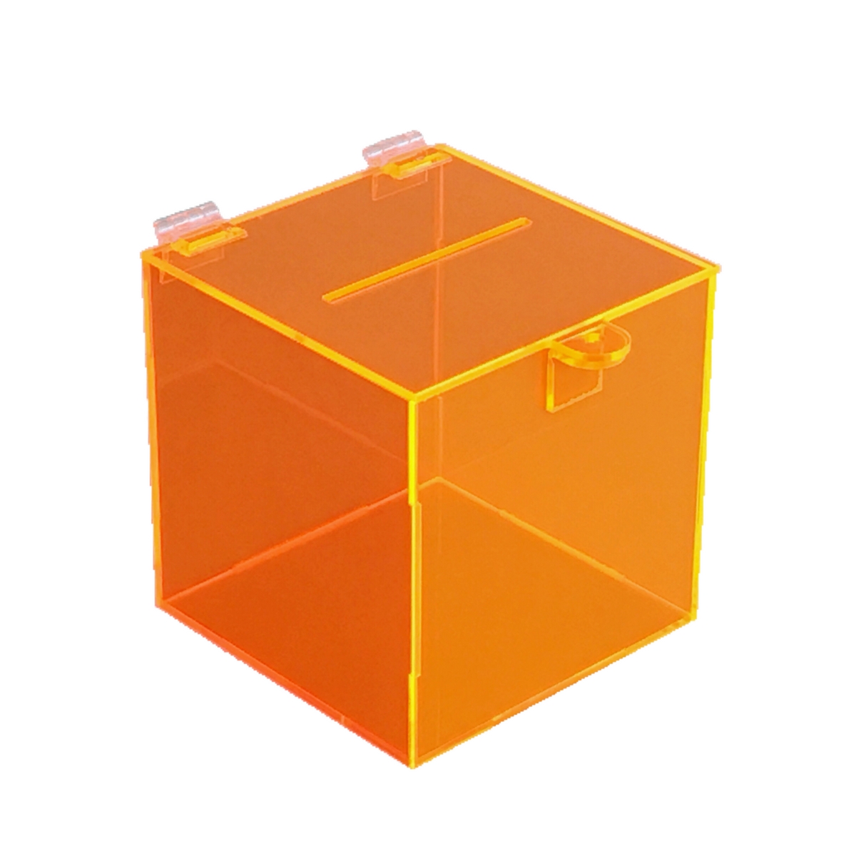 Urna 15x15x15cm de acrílico laranja